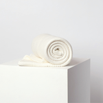 🍼 Cotton Chunky Knit Baby Blanket White