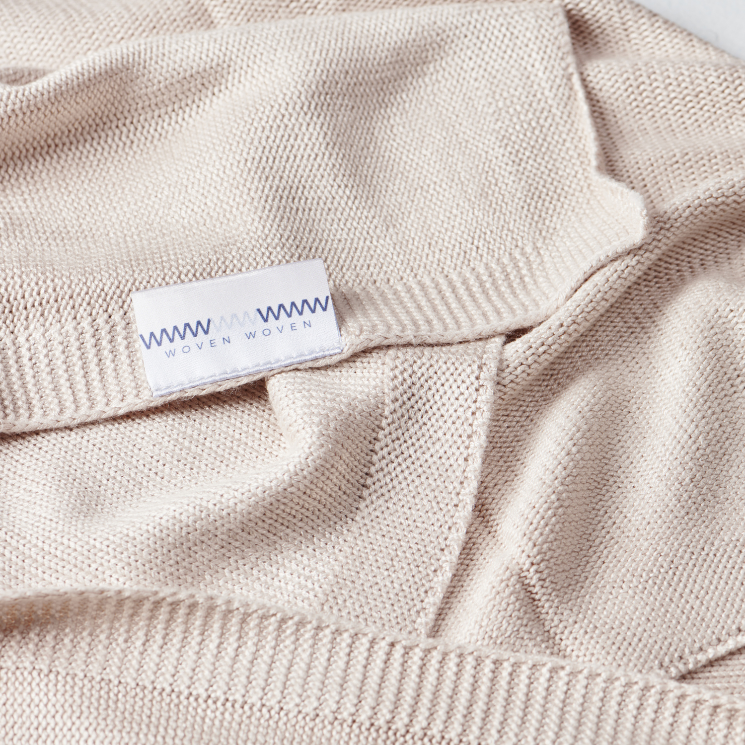 🎋 Bamboo Knitted Cooling Baby Blanket Oat Beige