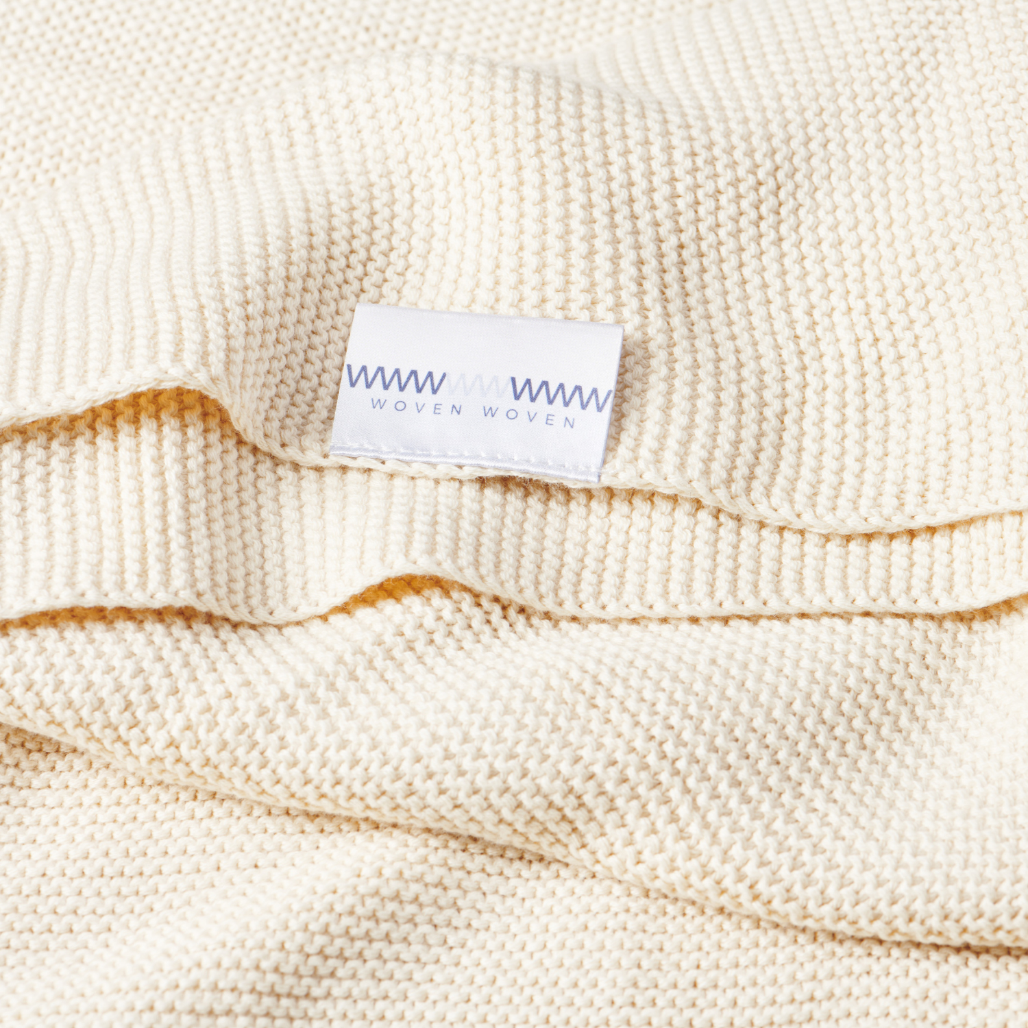 🥐 Cotton Classic Knitted Baby Blanket Sand