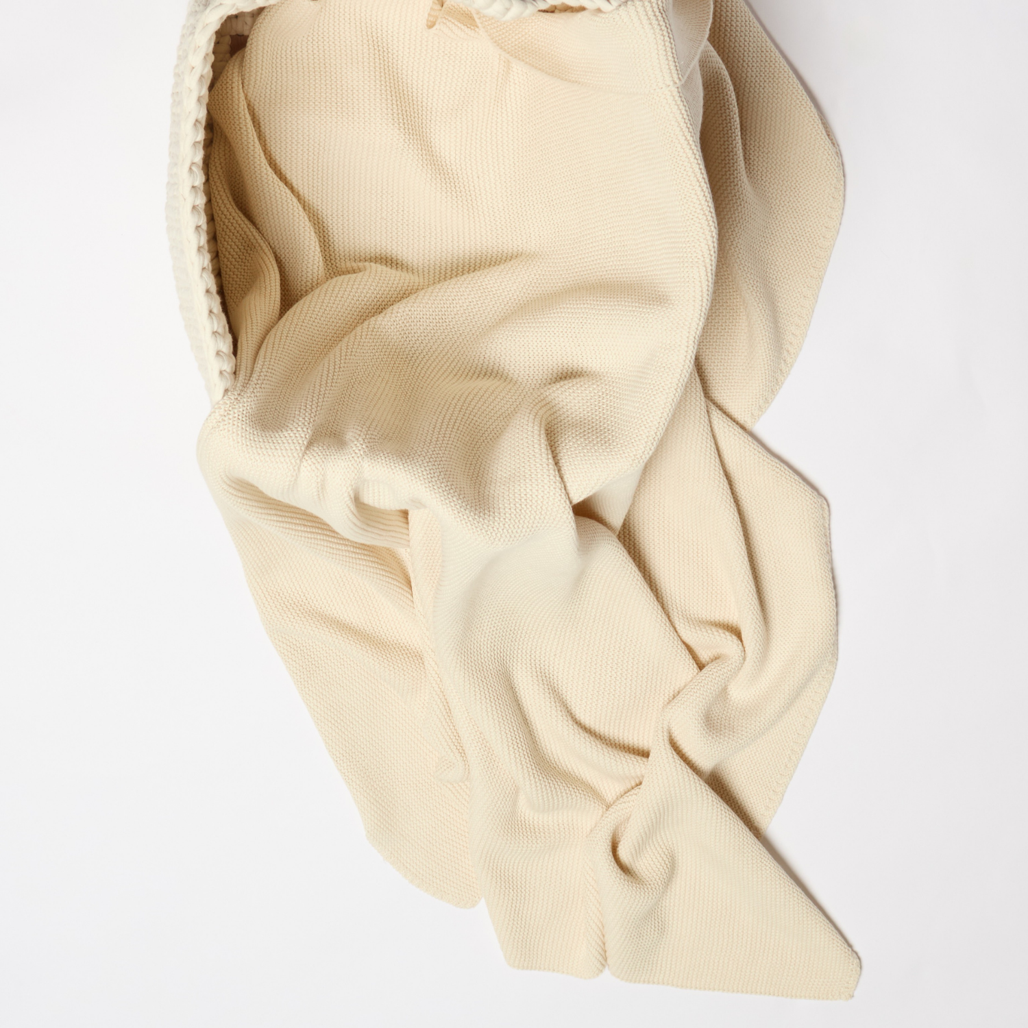 🥐 Cotton Classic Knitted Baby Blanket Sand