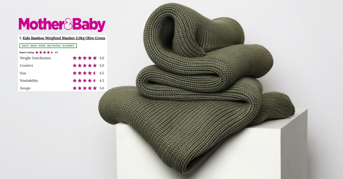 Mother&Baby Best Kids Bead Free Weighted Blanket Bamboo Fibre Olive Green