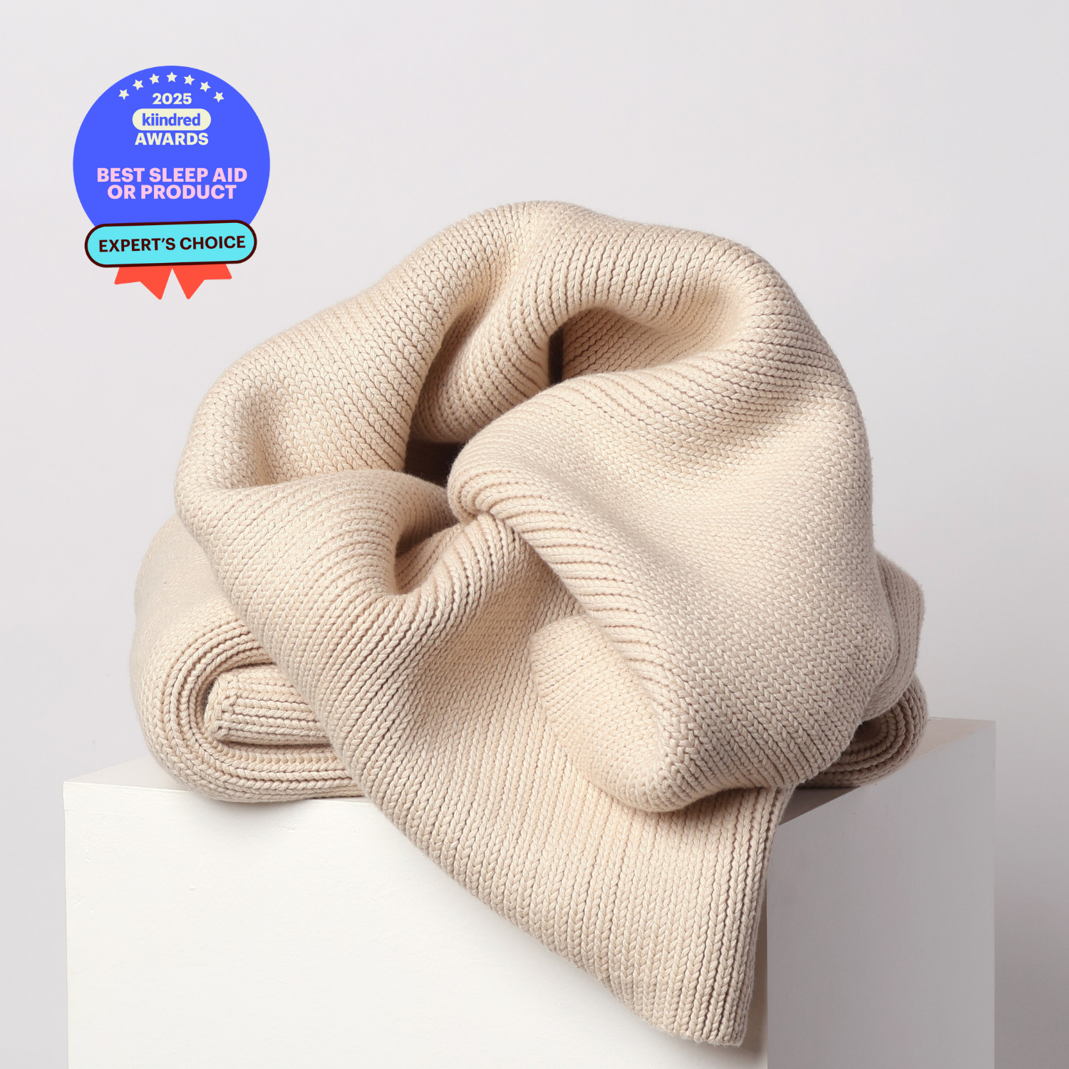 🧶 Certified Organic Cotton Kids Weighted Blanket 1.5kg Cream Beige