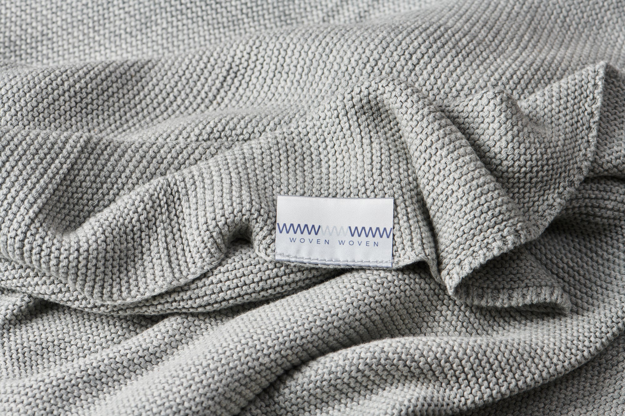 🌫️ Cotton Classic Knitted Baby Blanket Grey