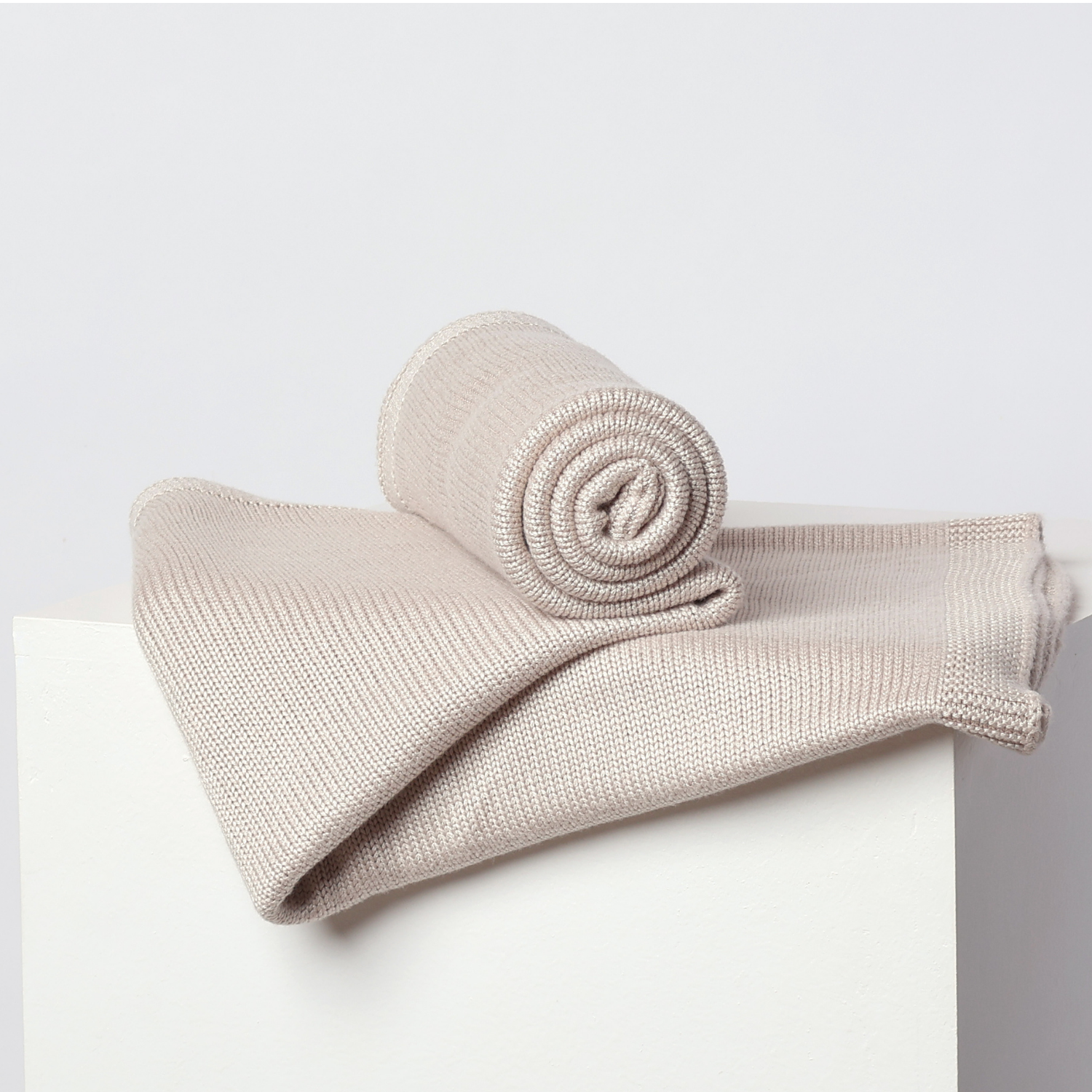 🎋 Bamboo Knitted Cooling Baby Blanket Oat Beige
